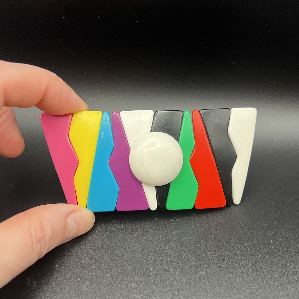 Vintage 80's Hair Clip Barrette Colorful‎ Geometric Shape 4"